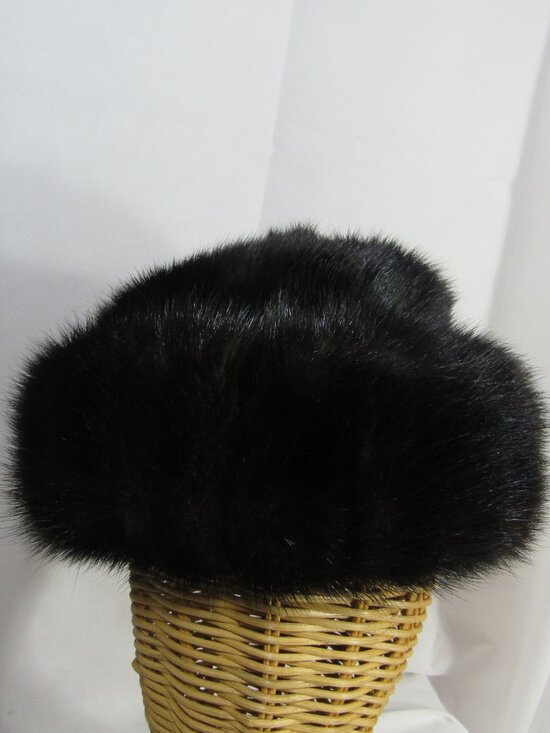 BLACK MINK FUR HAT VINTAGE 1960\'S main image 11
